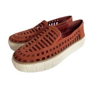 Vince Camuto Leather Romeena Huarache Style Platform Flats